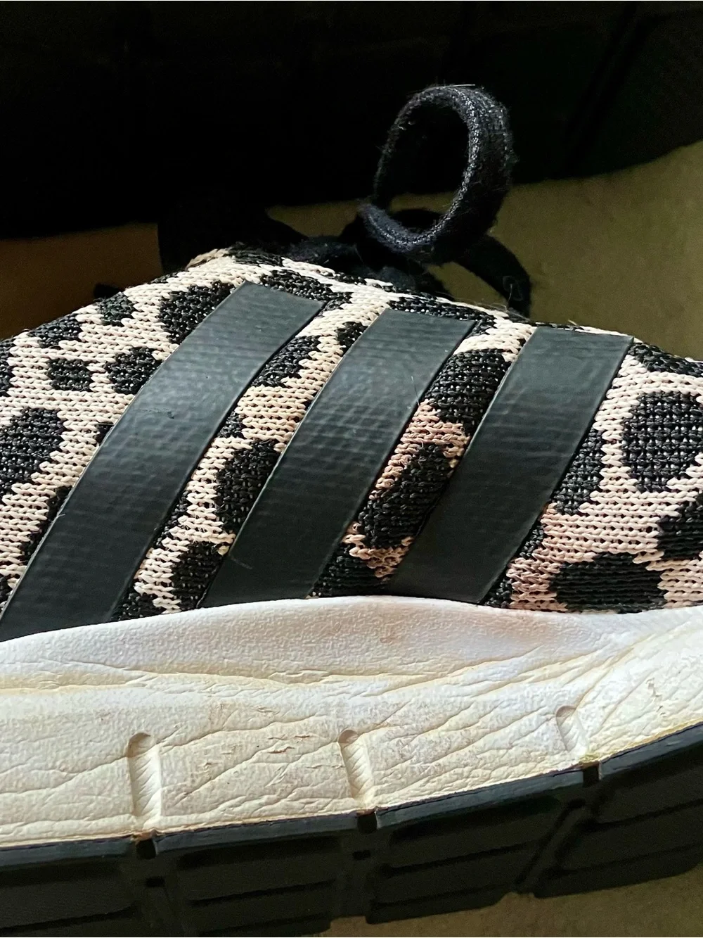 Men’s Adidas Swift Cheetah Print Mesh Shoes